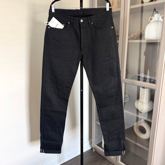 3sixteen Japanese Selvedge Classic Tapered Black Denim Jeans 36 NEW Button Fly - Picture 2 of 7